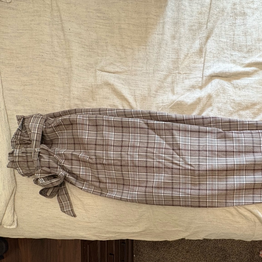 SO Plaid Tie-Waist Pants